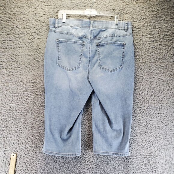 Cato Jeans Womens 16W Light Blue Hi-Rise Cropped Stretch Cotton Blend - Picture 13 of 14